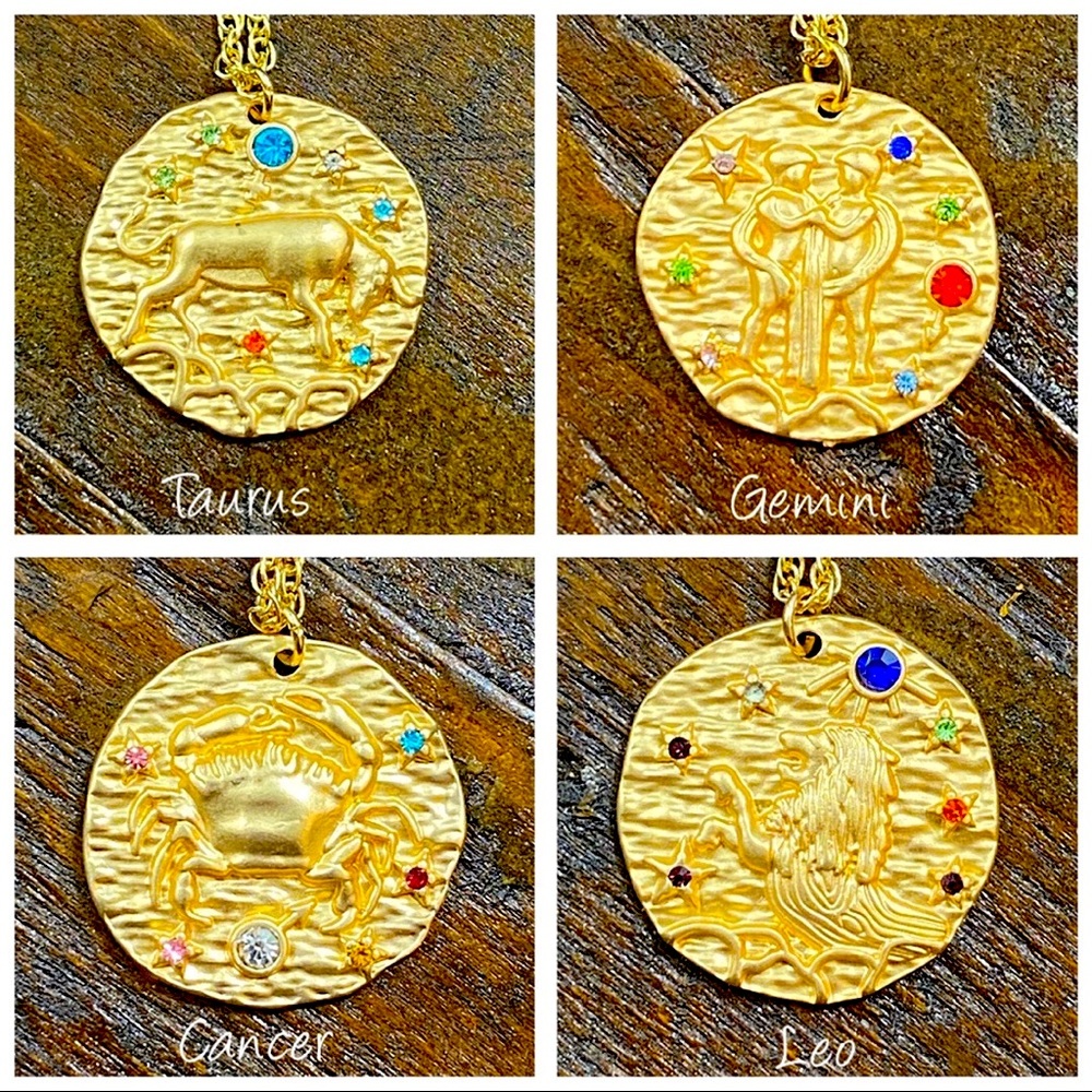 🌵4/$30 New Crystal Zodiac Pendant Necklace - Picture 4 of 5
